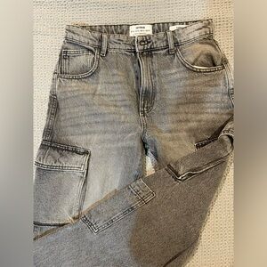 Cotton on cargo jeans- black acid wash